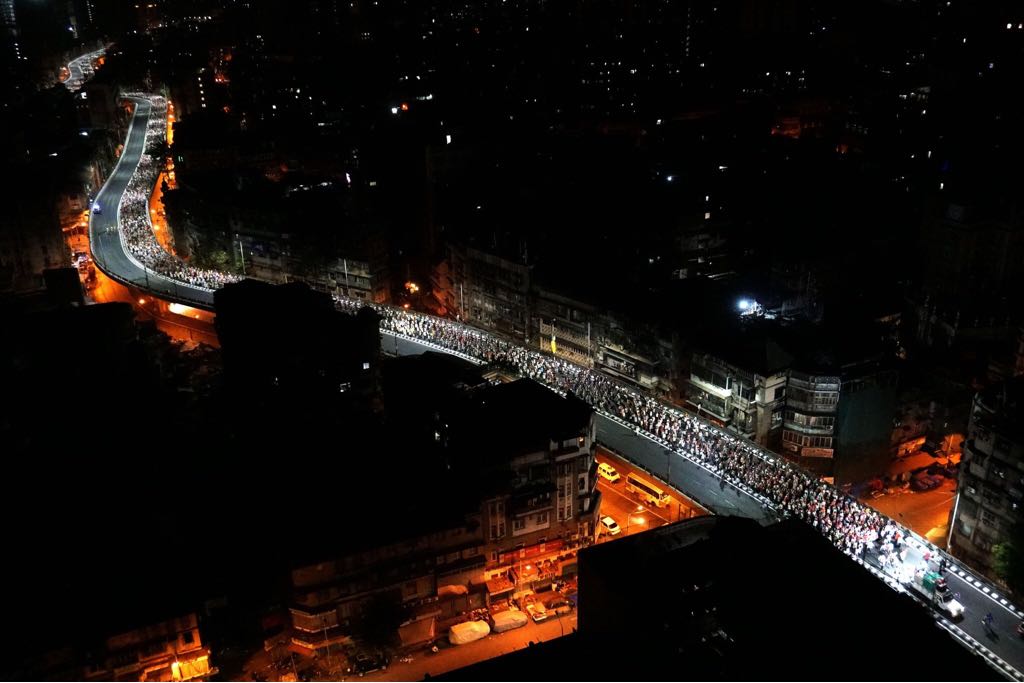 JJ flyover, Kisan Long March (5:00 AM)