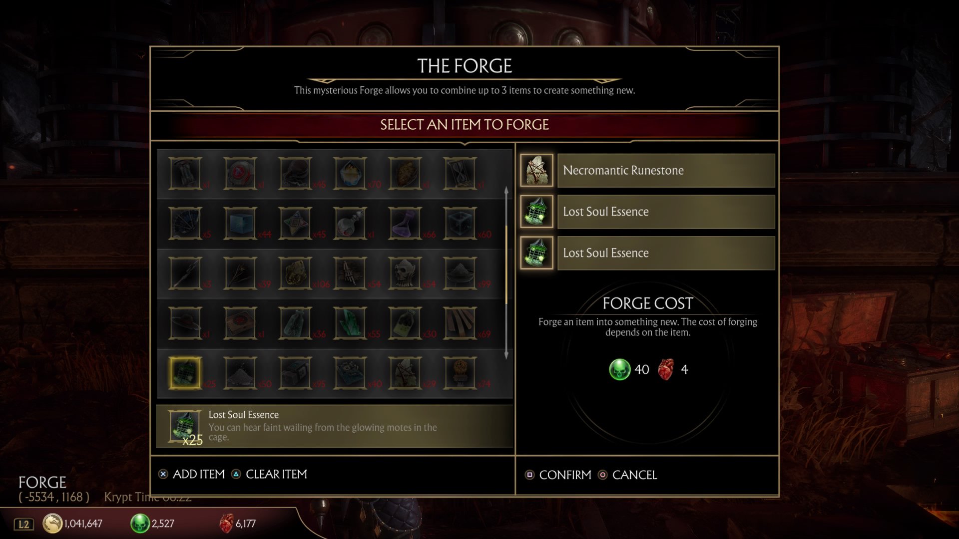 Mortal Kombat 11 Forge Recipes