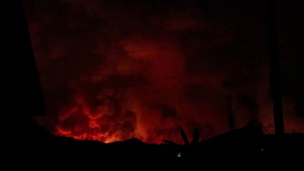 red sky in congo