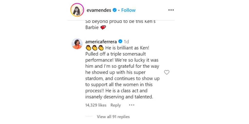 Eva Mendes Praises Ryan Gosling