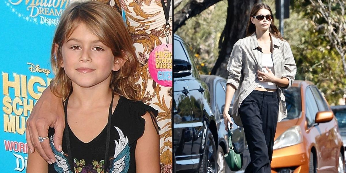 Kaia Gerber then and now