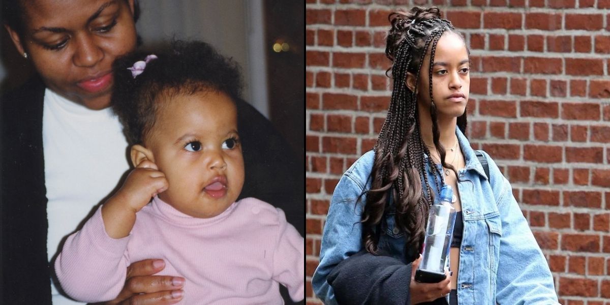 Malina Obama then and now
